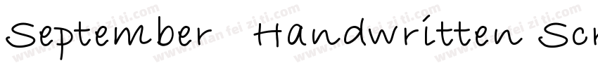 September   Handwritten Script Font字体转换